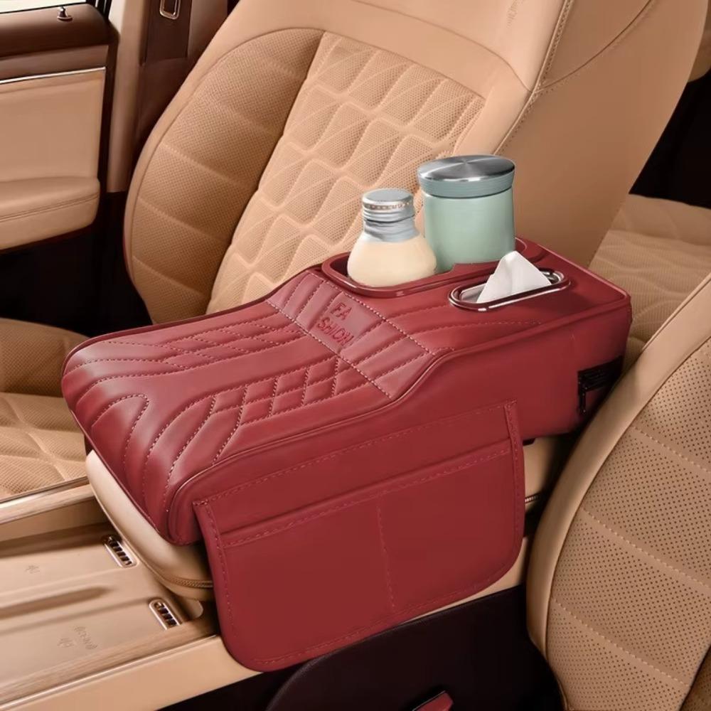 Height Increase Car Armrest Box PU Leather Arm Rest Heightening Pillow Center Console Pad Truck