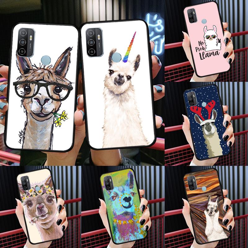 Animal Lama Llama Alpacas Case For Oppo A52 A72 A76 A96 A54 A74 A94 A54S A57S A58 A78 A98 A57 A77 A15 A16 A17 Cover