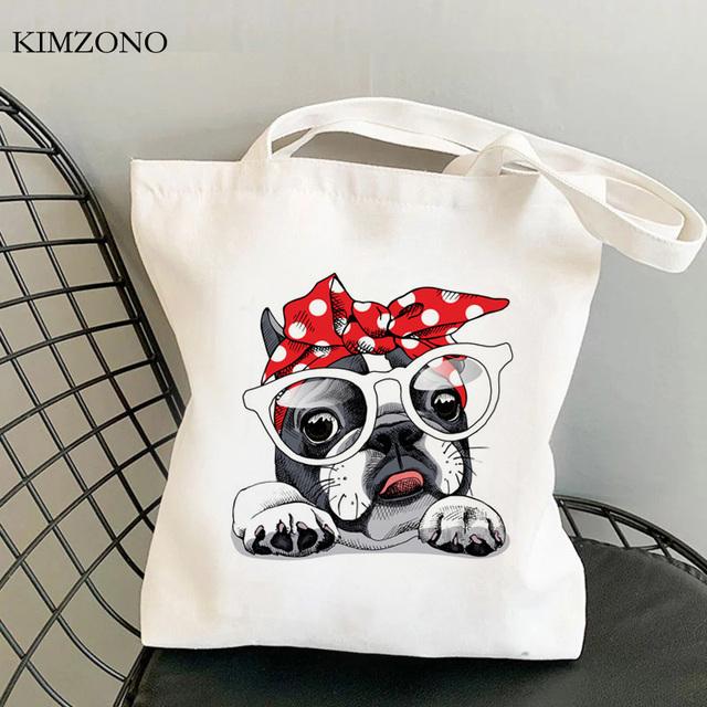 Сумка для покупок с французским бульдогом, сумка bolsas de tela bolso, джутовая сумка, хлопчатобумажная сумка bolsa compra, ткань bolsas ecologicas sacolas
