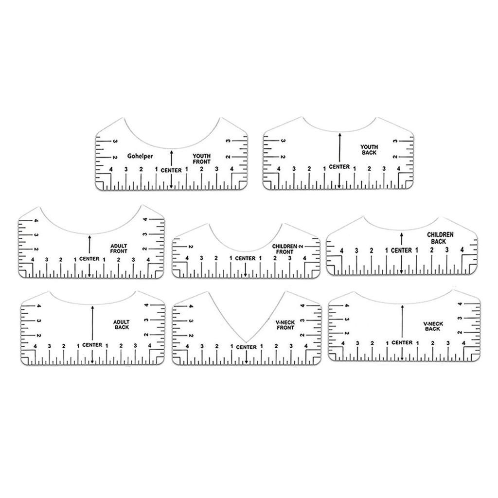8x линеек для футболок, портативный набор, выравнивающий инструмент для всех размеров футболок, виниловых накладок, горячий пресс, швейные принадлежности для взрослых