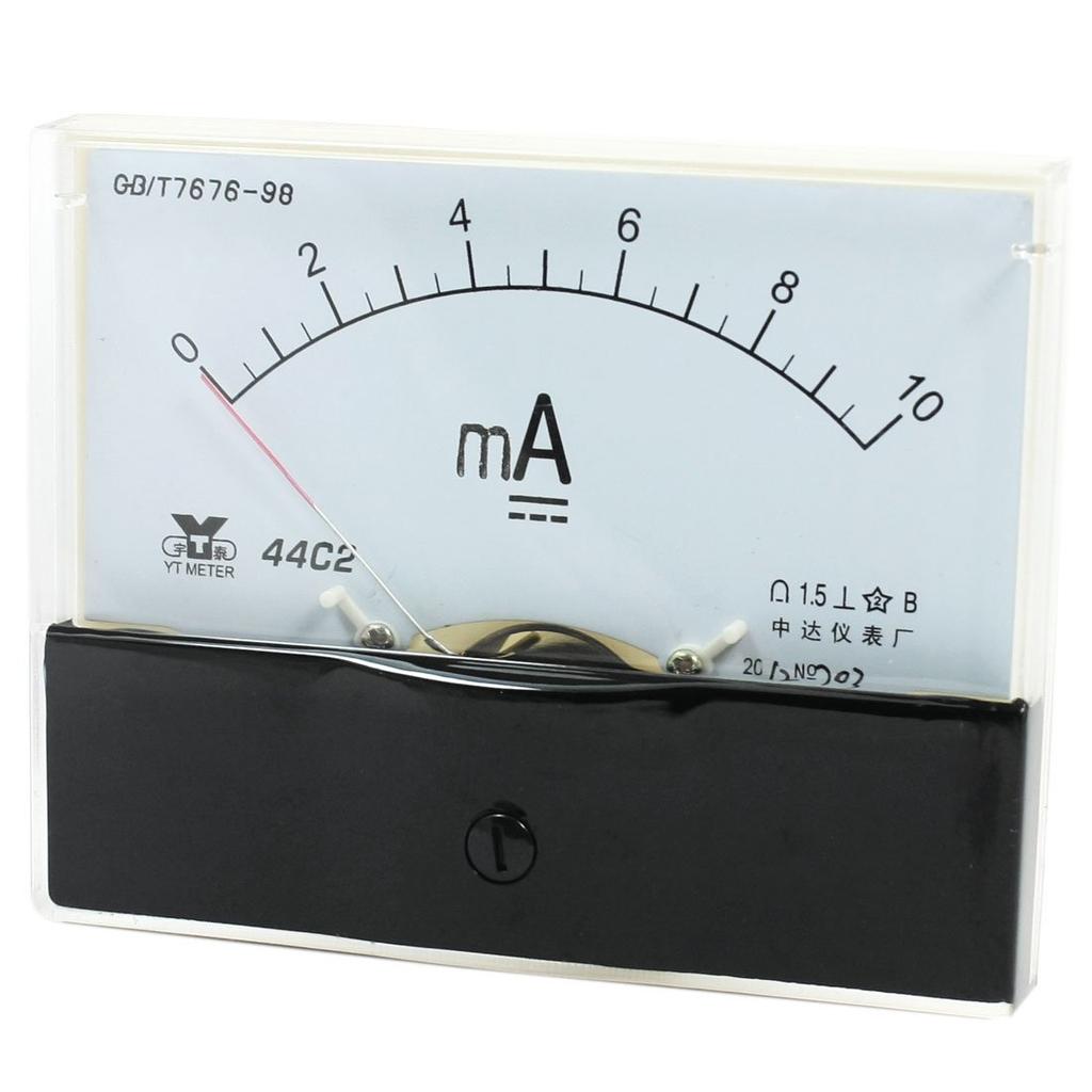 Uxcell Analog Current Panel DC Ammeter for Automotive Circuit Ampere Tester 1 Piece Meter, 0-10mA, 44C2/10MA, Testing, Charging, Gauge,