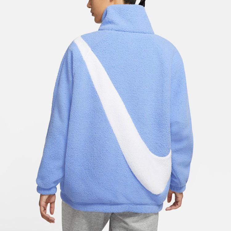 Nike Двусторонняя куртка из шерпы с большим логотипом Женская куртка синего цвета DC5138-414
