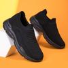Women's Solid Color Breathable Sports Shoes Soft Soled Lightweight Sliding In Walking Shoes Low Cut Knitted Casual Shoes  Model