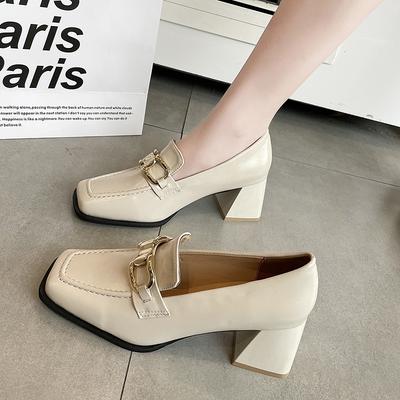 Новый Стиль Квадратный Высокий Каблук Лоферы Женские Осенние Массивные Туфли-Платформа Женские Слипоны Черные Роскошные Туфли Мэри Джейнс Zapatos Mujer