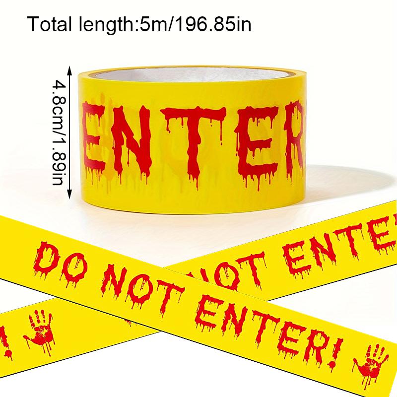 1PC DIY Warning Barrier Tape Halloween Party Safety Tape Haunted House Decoration Tape Reusable Caution Barrier Roll 4.8cmx5m