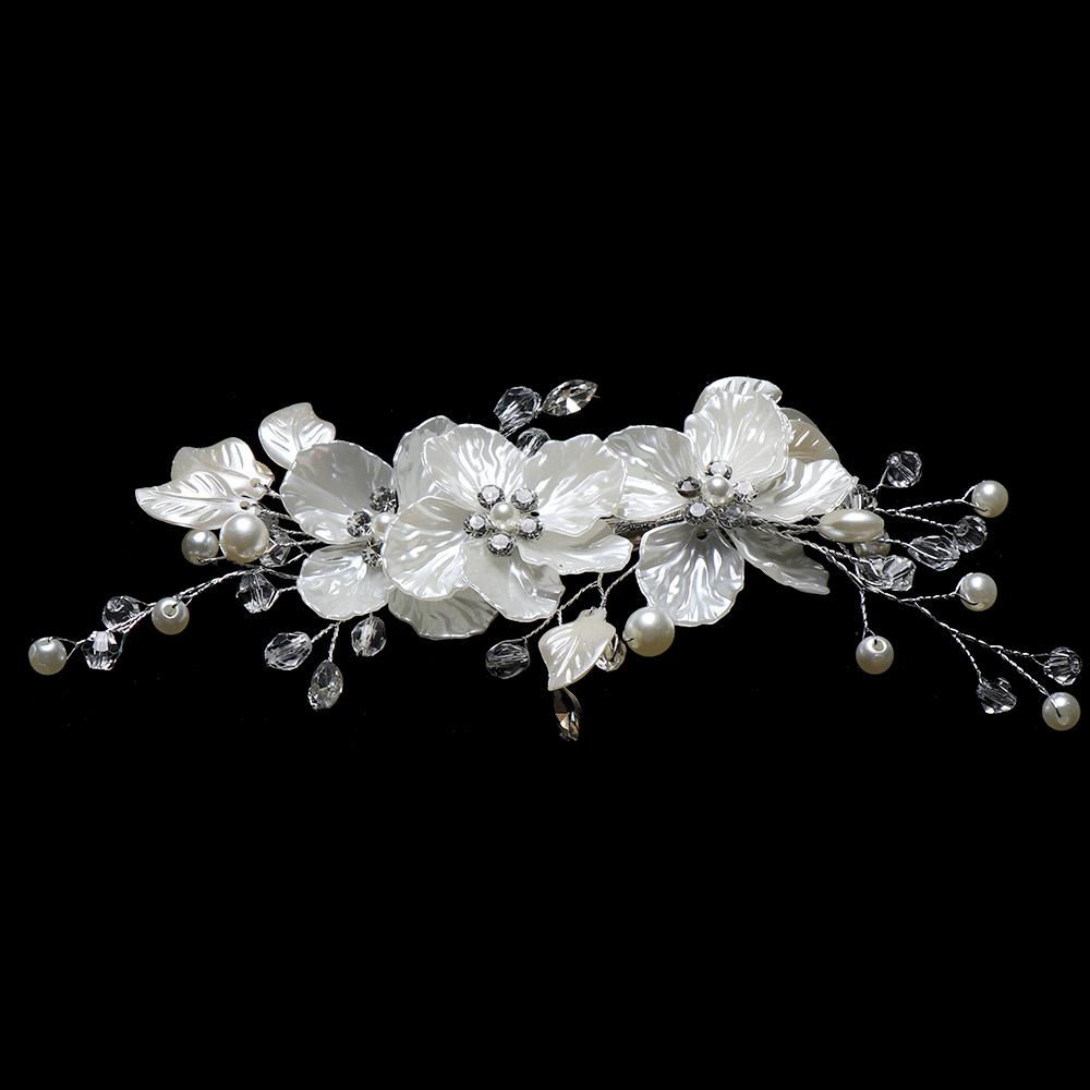 Fashion Crystal Pearl Hair Accessories Bridal Clips Flower Hair Pin Hair Combs Bridesmaid Tiara
