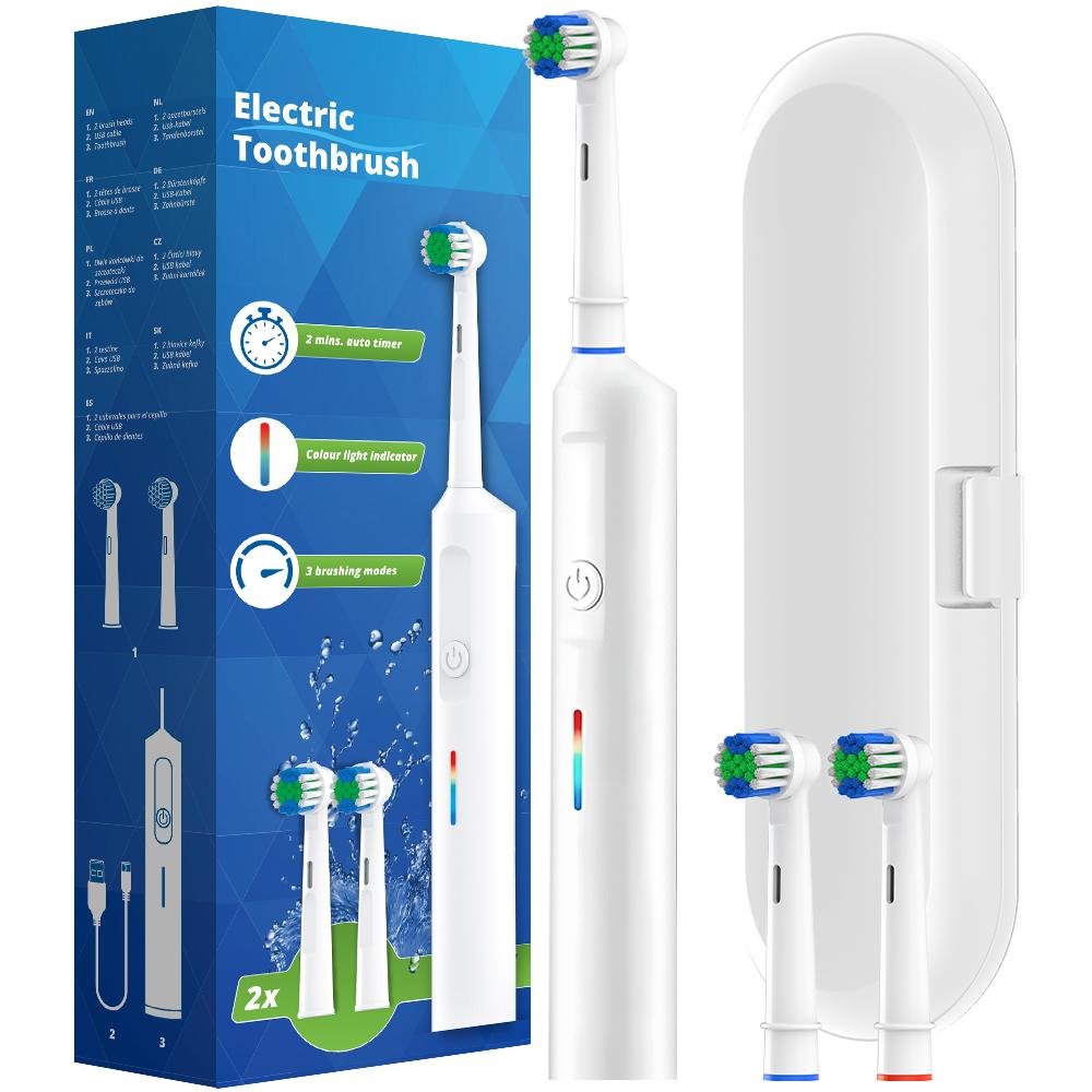Intelligent Rotating Electric Toothbrush, Rechargeable Rotary Toothbrush Compatible with Oral B Replacement Electric Brush Heads