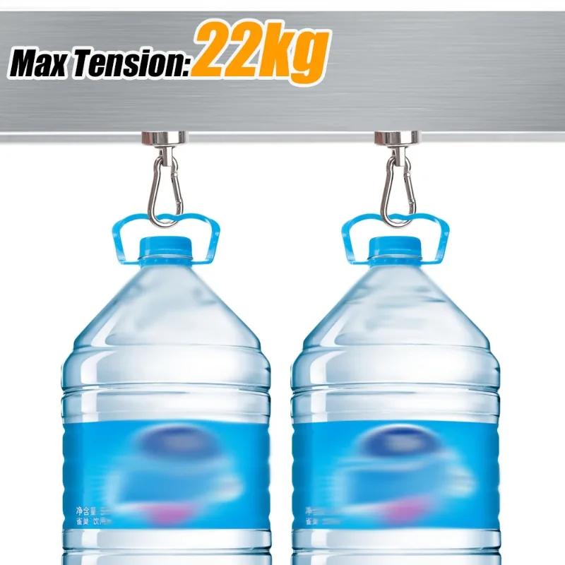 1/5 шт. магнитные крючки-карабины, сильный неодимовый магнит с поворотным карабином, сверхпрочный неодимовый магнитный крючок для подвешивания