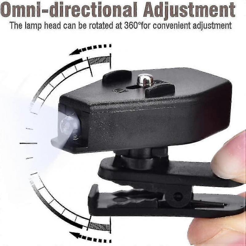 1 Pair Clip-on Glasses Flashlight Mini Led Flexible Adjustable Clip For Outdoor Fishing Camping Book