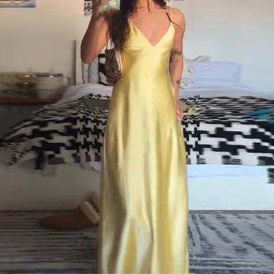 Новое весеннее модное элегантное платье высокого класса с французским V-образным вырезом и подтяжками для женщин