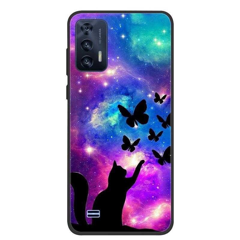 For OUKITEL C31 Case Butterfly Painted Soft Black Silicone Bumper Phone Cover for Oukitel C31 C 31 OukitelC31 Case Coque Fundas