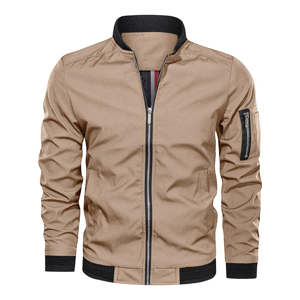 Spring And Youth Men's Stand Collar Zipper Casual Jacket Men's Coat
