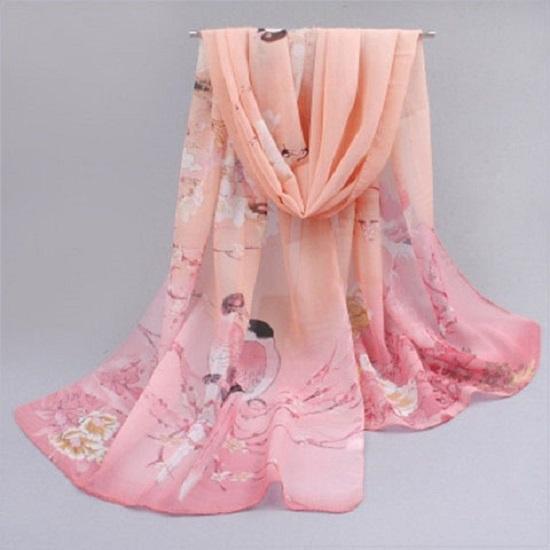 Silk Scarf For Women In Summer Fashionable Shawl Thin And Versatile Spring And Autumn Sand Scarf Long Chiffon Small Strip Scarf