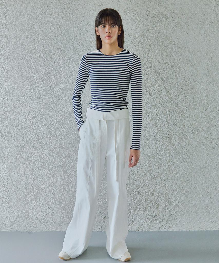 IHR Folding Wide Pants With Belt / White