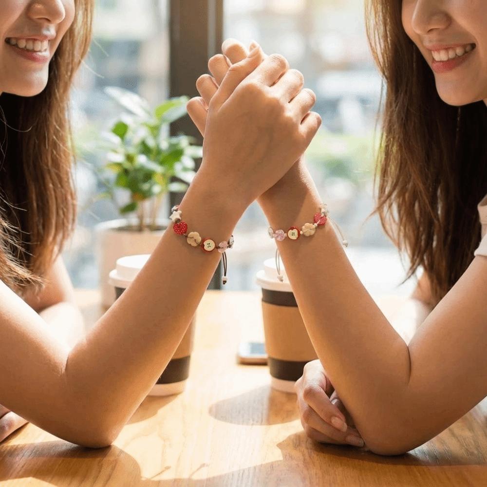 Sweet Adjustable Woven Bangle Lovely Cartoon Beads Hand Chain New Resin Star Bracelet Daily