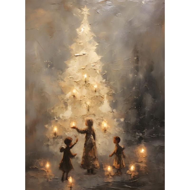 Vintage Winter/Christmas Ski Snow Rural Landscape Art Poster Canvas Painting Wall Print Picture for Living Room Home Decor