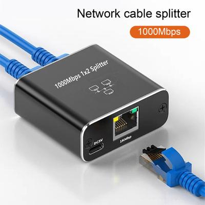 Ethernet-сплиттер, 1000 Мбит/с, высокоскоростной, от 1 до 2 устройств, одновременная работа в сети, стабильная передача сигнала, сетевой разветвитель
