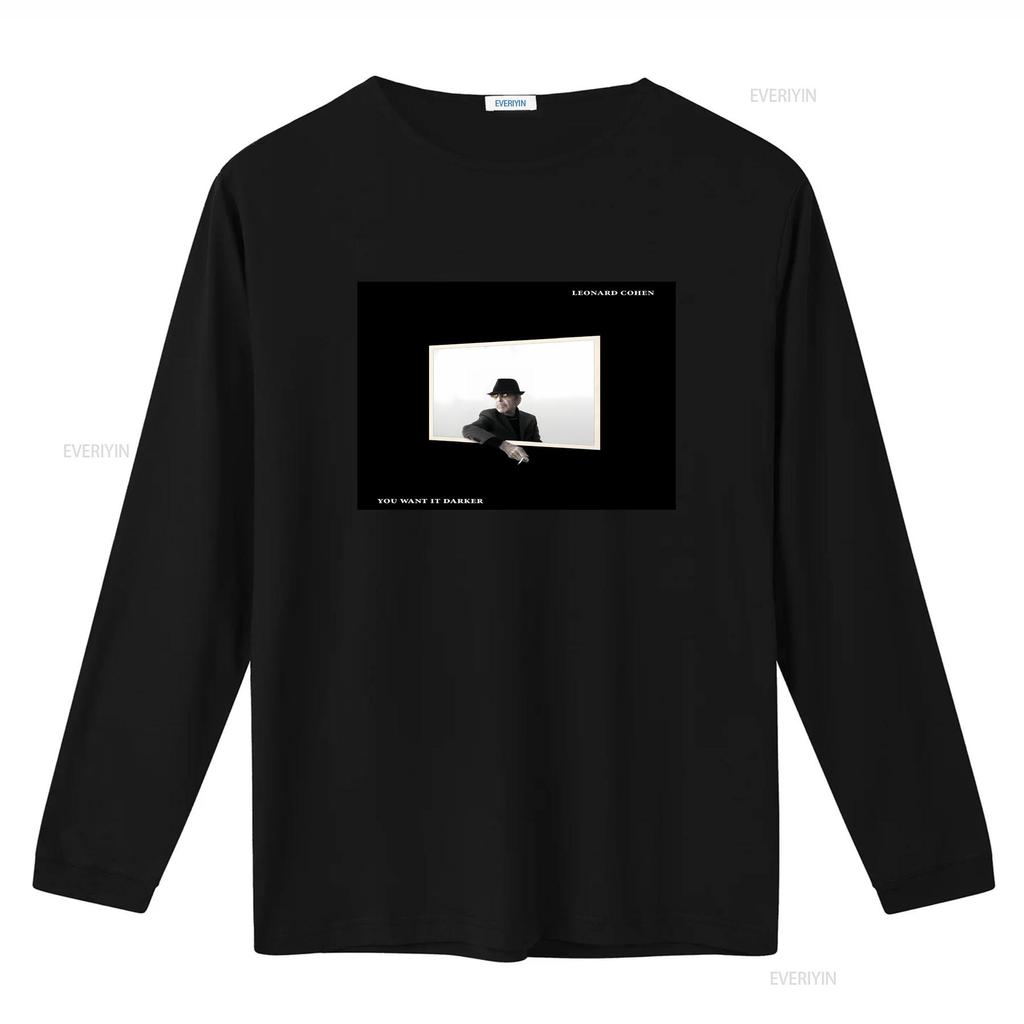 LEONARD COHEN T SHIRT you want it darker vinyl cd cover SMALL MEDIUM LARGE XL vintage Washed Top For Everyday Wear
