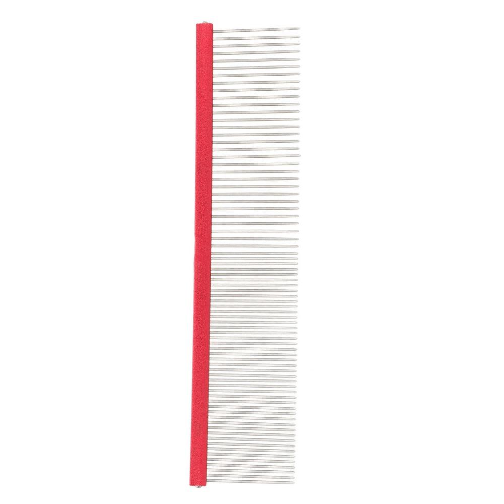 Non Slip Handle Dog Grooming Comb Metal Dual Teeth Comb Pet Straight Comb Dog Cat Grooming