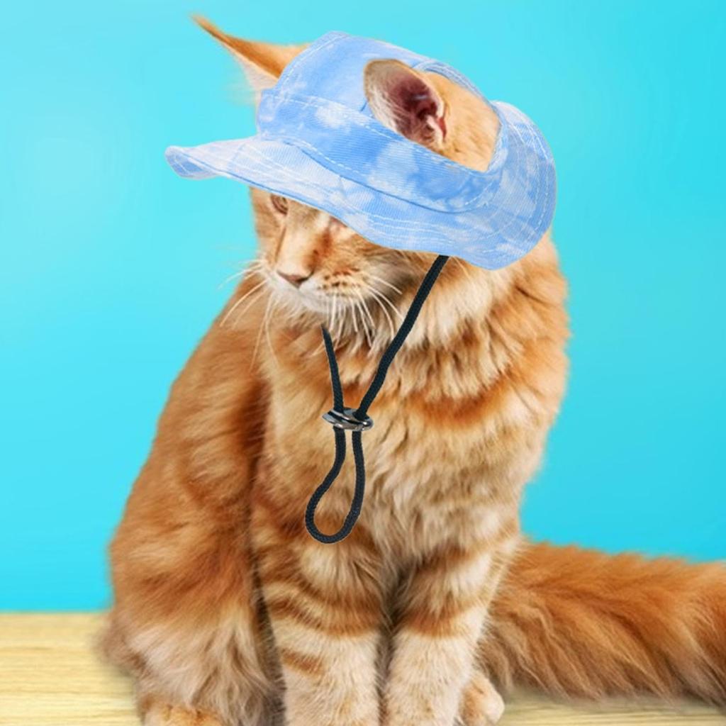 Pet Outdoor Supplies Large And Small Dogs And Cats Sunshade Dew Ears Puppy Cap Headwear,S