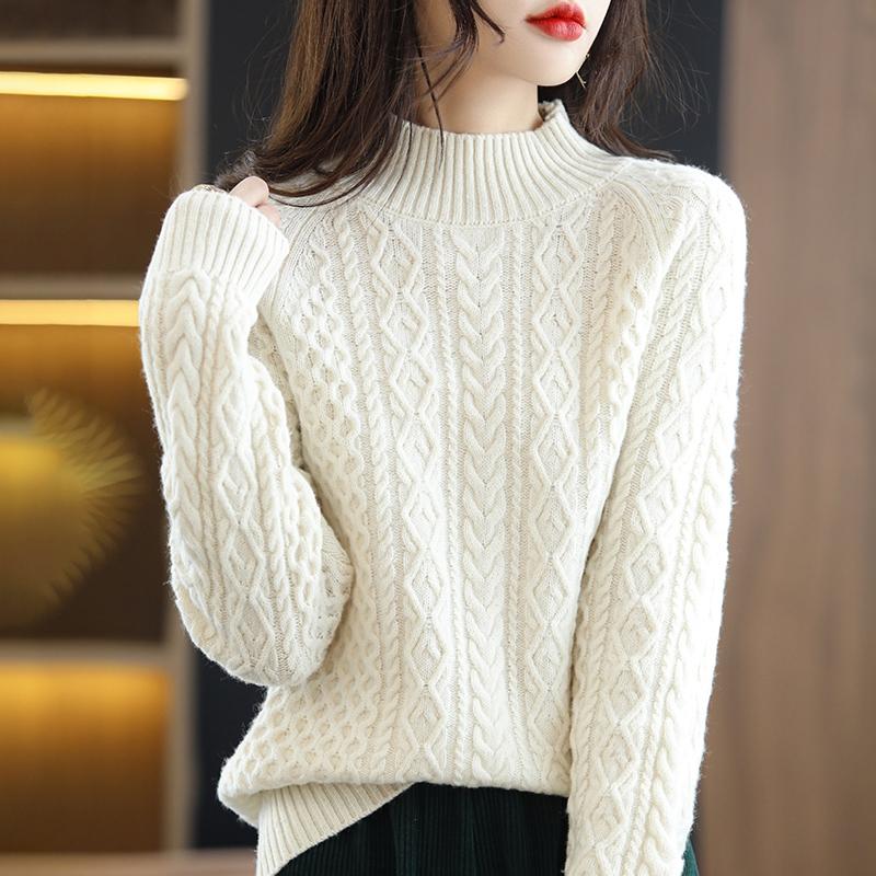 Женский кашемировый свитер Qinghe кашемир 30% кашемир 70% шерсть осенне-зимний кашемировый толстый пуловер мягкий и теплый