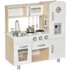 Children's Play Kitchen with Oven, Sink, Refrigerator, White