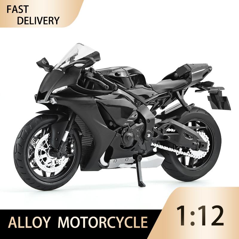 1/12 Scale Yamaha YZFR1 Alloy Die Cast Motorcycle Model Toy Vehicle Collection Sound and Light Off Road Autocycle Boy Toys Car