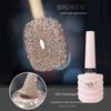 White Nail Polish with Broken Diamond Glitter and Reinforced Glue for Nail Art, Popular Flashing Color Phototherapy Glue