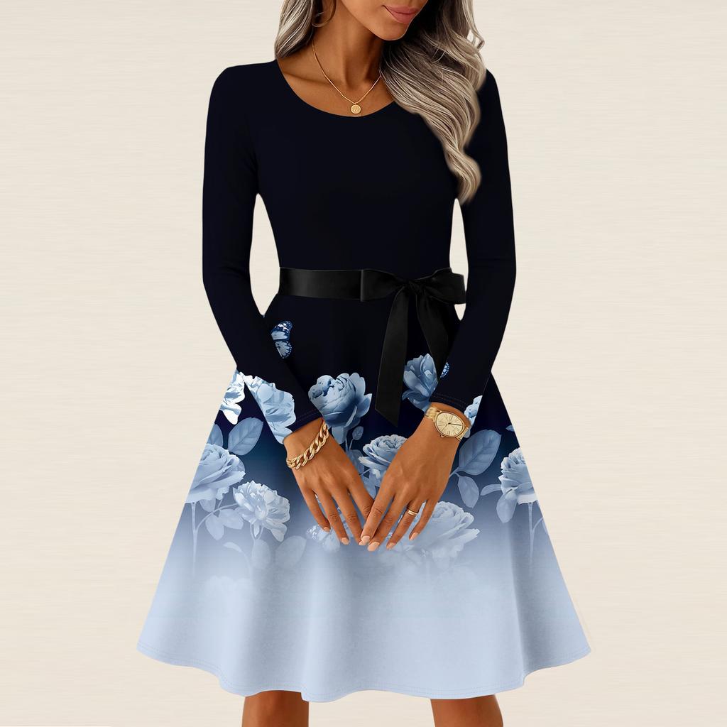 Женские повседневные модные платья с длинным рукавом в винтажном стиле