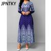 JPNTKY Women's FashionAutumn Winter Long Sleeve V-Neck Casual Dresses
