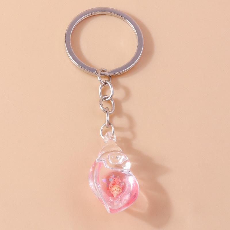 Cute Luminous Conch Keychain Marine Life Keyring Pendants for Car Key Holder Women Girls Handbag Accessories Jewelry Gifts