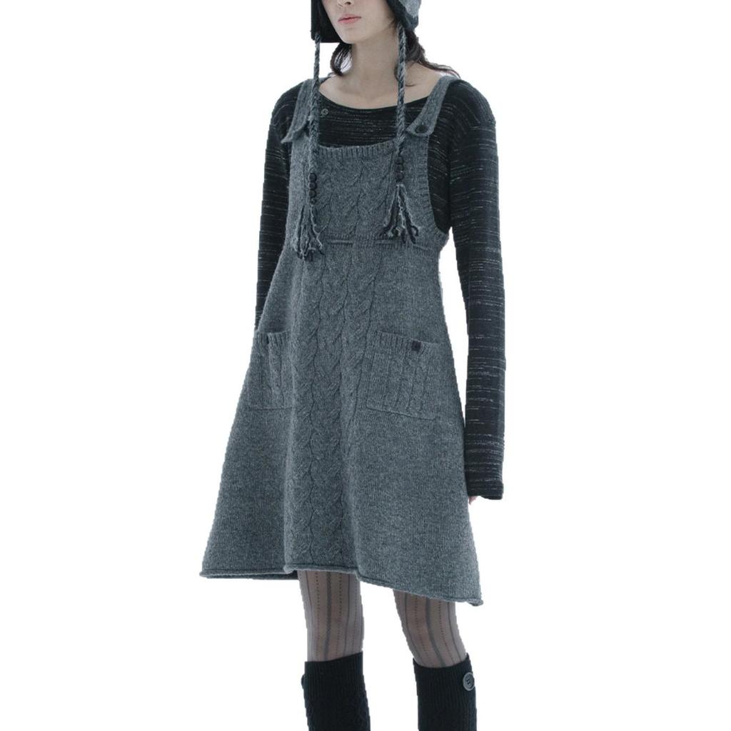 В наличии: Hugyourski Винтажное миди-платье-свитер крупной вязки в корейском стиле для женщин