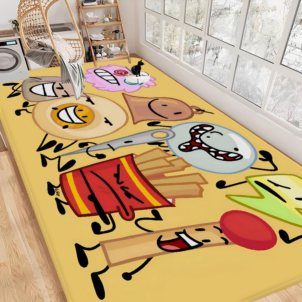 BFDI Смешной коврик для ванной комнаты Нескользящий Впитывающий воду Длинная полоса Подушка Коврик для спальни Приветственный коврик
