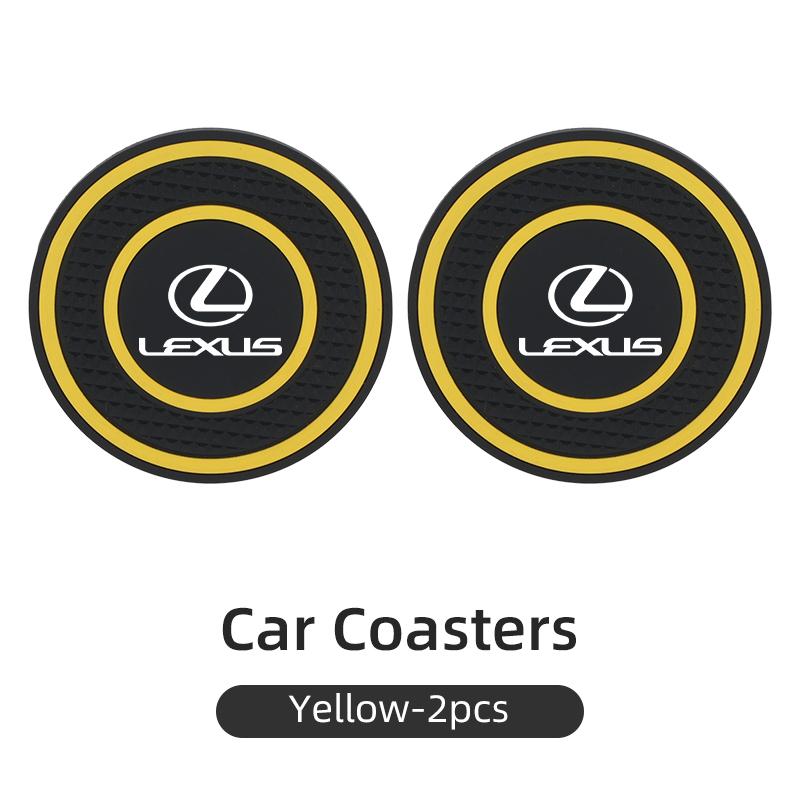 WDM2 2026 Hot Interior Stickers 2pcs Car Cup Holder Non-Slip Cup Coaster Silicone Pad Mat Auto Accessories For Lexus CT ES GS NX IS25