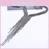 Decorative Rhinestone Fashionable Long Tassel Design Women Necklace Metal