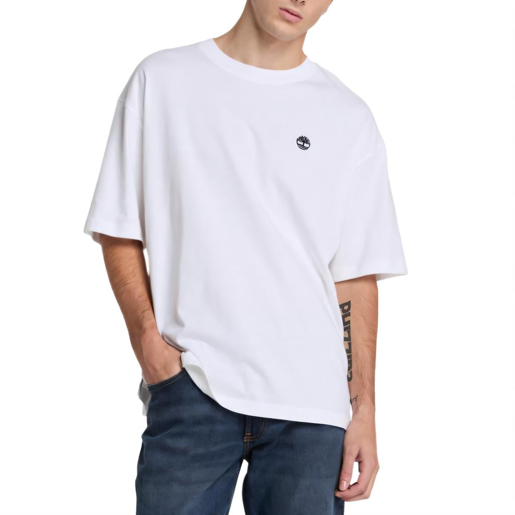 Timberland T-Shirts Men's White Crew Neck Moderate TB0A6AF71001