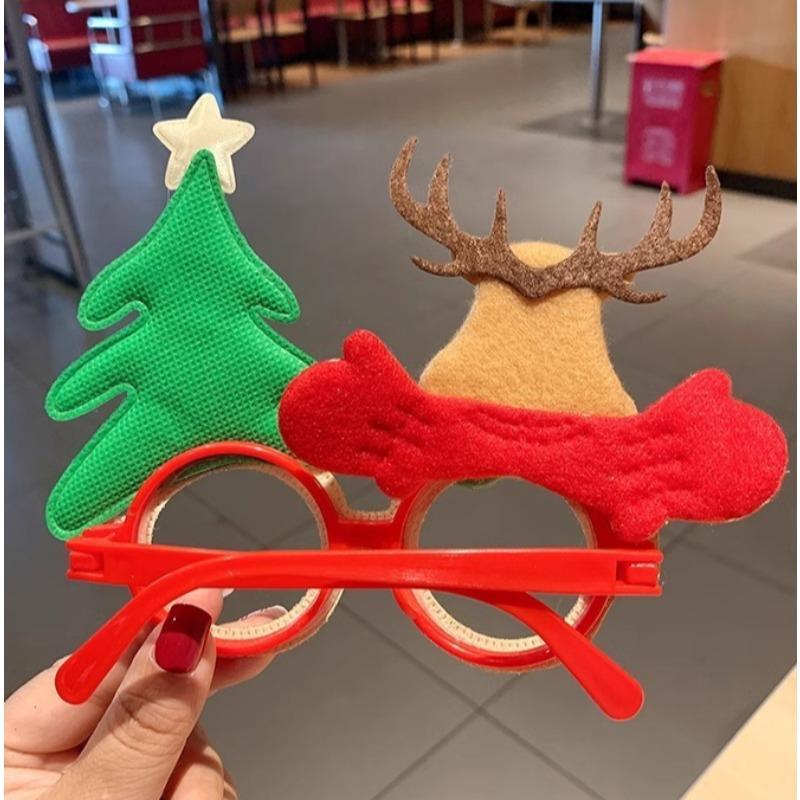 New Christmas Glasses Whimsical Reindeer Snowman And Santa Claus Eyewear Student Costumes Gifts And Party Decorations