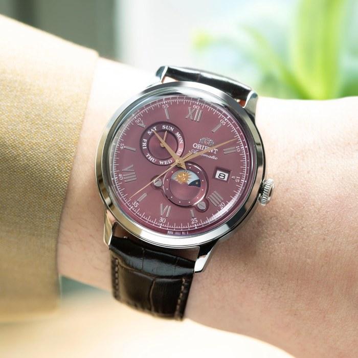 Orient Bambino SUN&MOON Automatic Watch RN-AK0807R Men's Burgundy