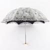 Ins кружевной цветочный узор зонтик принцессы от дождя женский УФ-зонт для женщин ветрозащитный 3-складной зонт