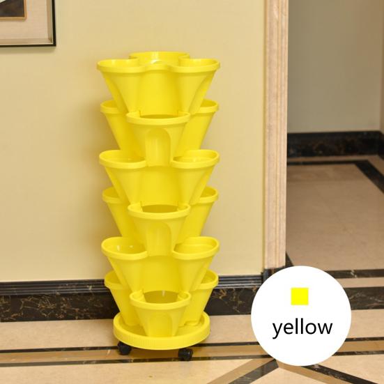 1 комплект садового горшка с колесиками, штабелируемый многослойный садовый горшок для клубники и трав, хозяйственные товары