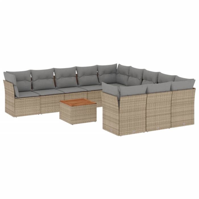 VidaXL Salon de Jardin avec Coussins 12 pcs, Canapés de Terrasse, Ensemble de Meubles de Patio, Mobilier d'Extérieur, 3256241