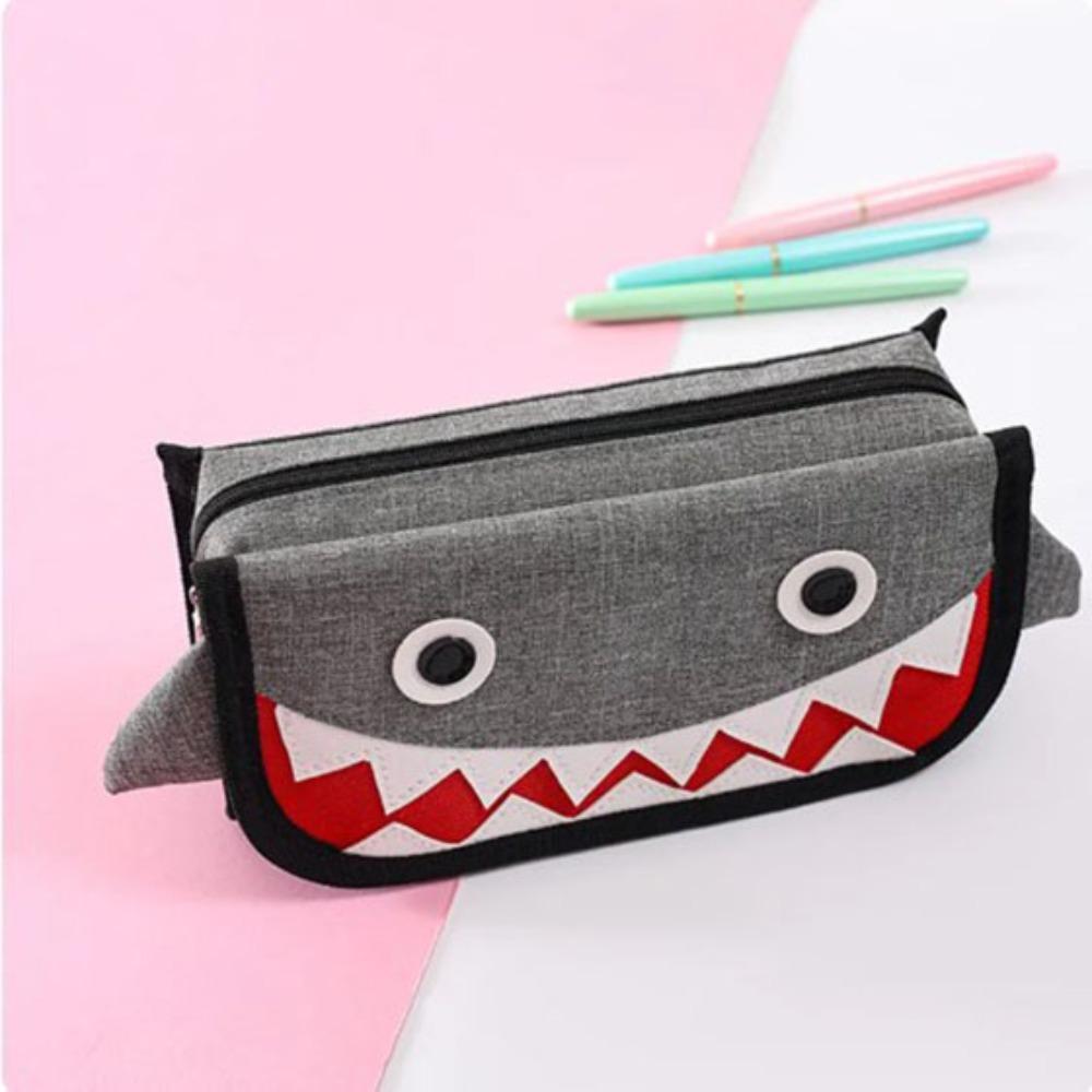 Oxford Cloth Pencil Case Large Capacity Large Capacity Pen Case Durable Shark Pencil Bags