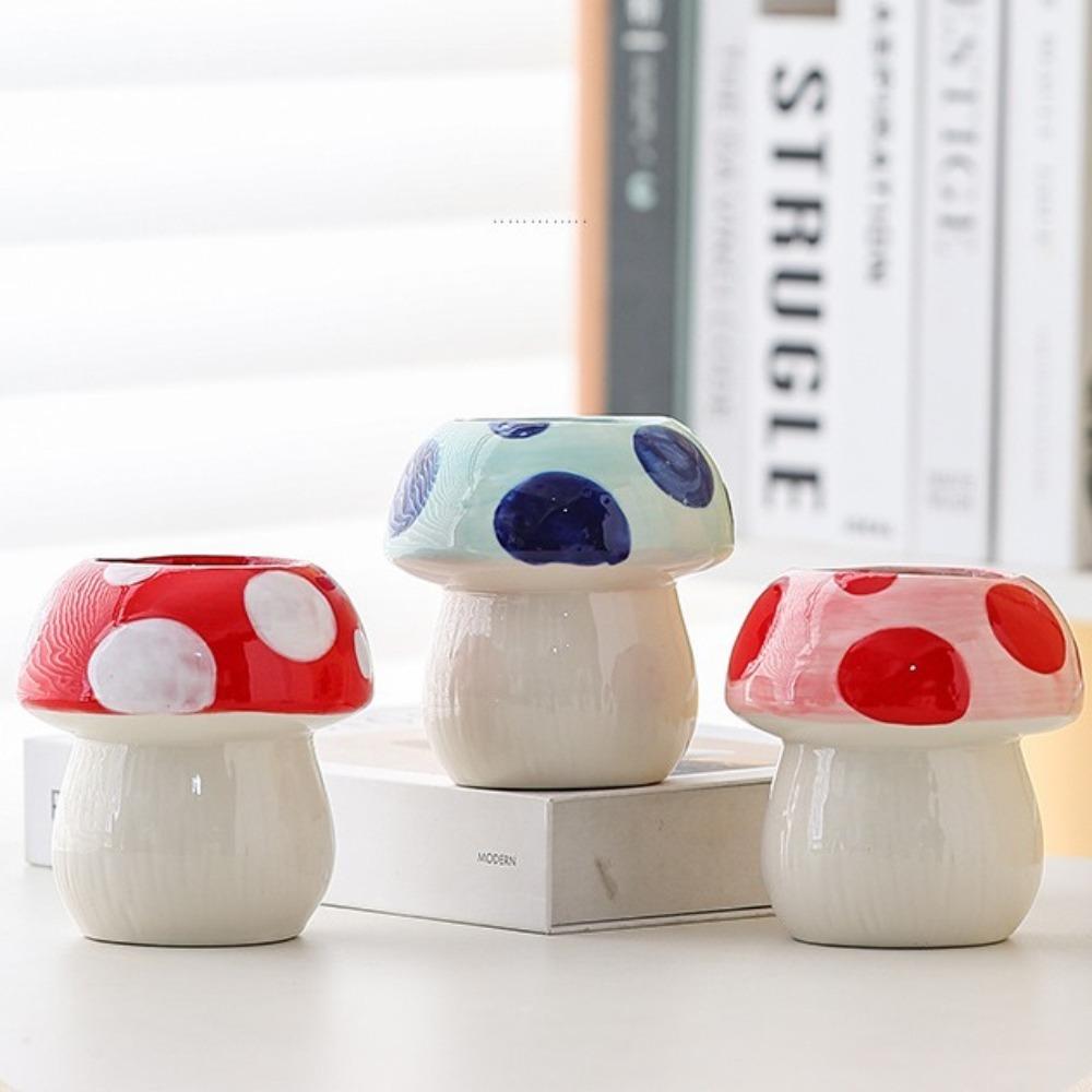Girly Makeup Brush Storage Multifunction Brush Storage Bucket Mushroom Pencil Holder Girl
