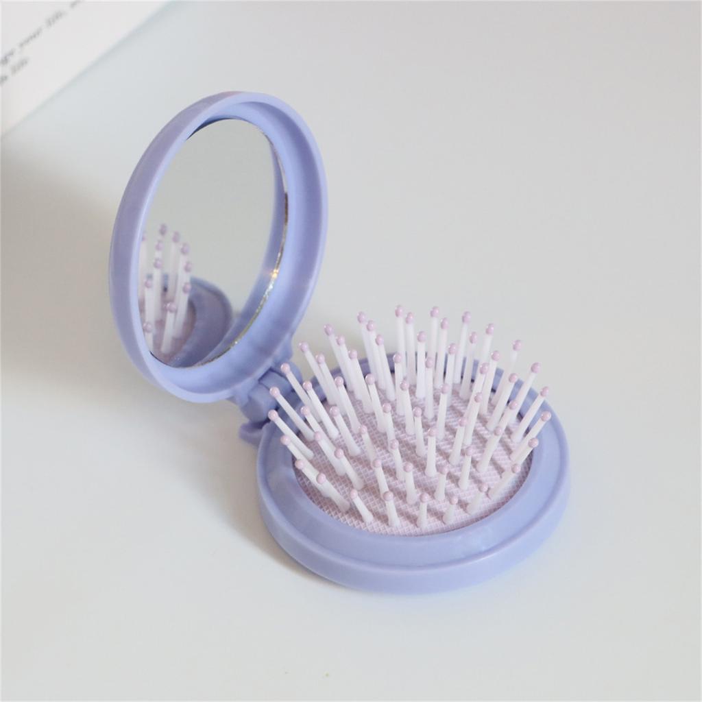 Складная Портативная Маленькая Расческа с Зеркалом для Макияжа DIY Подушечная Расческа для Массажа Головы Зеркало