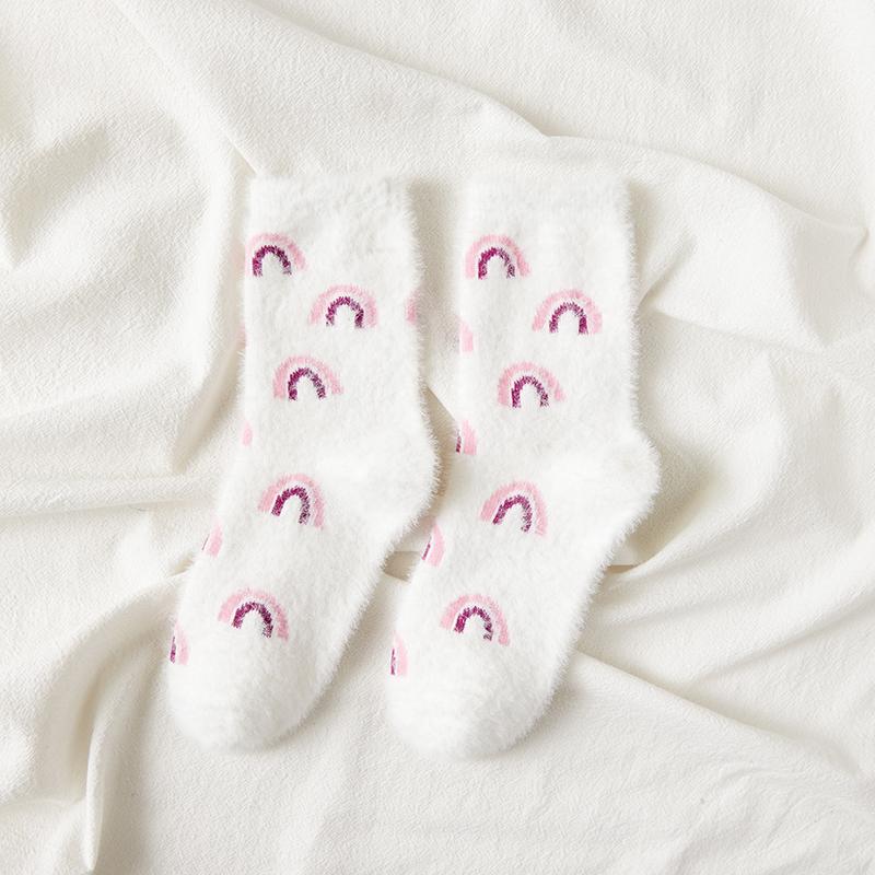 Женские термоноски, пушистые носки для зимы и осени, носки для девочек, модные теплые цветные носки для бега, женские носки для сна