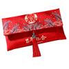 Красный конверт, нежная ткань большой вместимости, художественный дизайн с кисточками, свадебный счастливый карман в китайском стиле для друзей