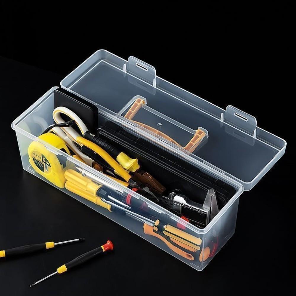 7pcs 6 Small Boxes 1 Large Box Transparent Portable Tool Organizer for Sorting Screws, Wrenches