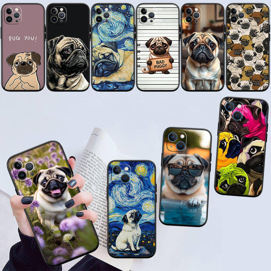 Cute Pug Dog Case for Samsung M55 M35 M15 A02 A05S A05 A06 A15 A12 A13 A10 A16 A20 A22 A24 A25 A30 A31 A32 A33 A35 A42 A50