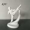 Elegant Character Model 3D Printed Karate Kick Man Statue, White Martial Arts Figurine Sculpture, Sculpture Taekwondo Desktop Ornament, Minimalist