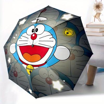 1pc Doraemon Automatic Umbrella | Portable Foldable 8-Rib Manual Open, Cute Gift for Outdoor, Casual Accessory, Durable Canopy Yy250825074